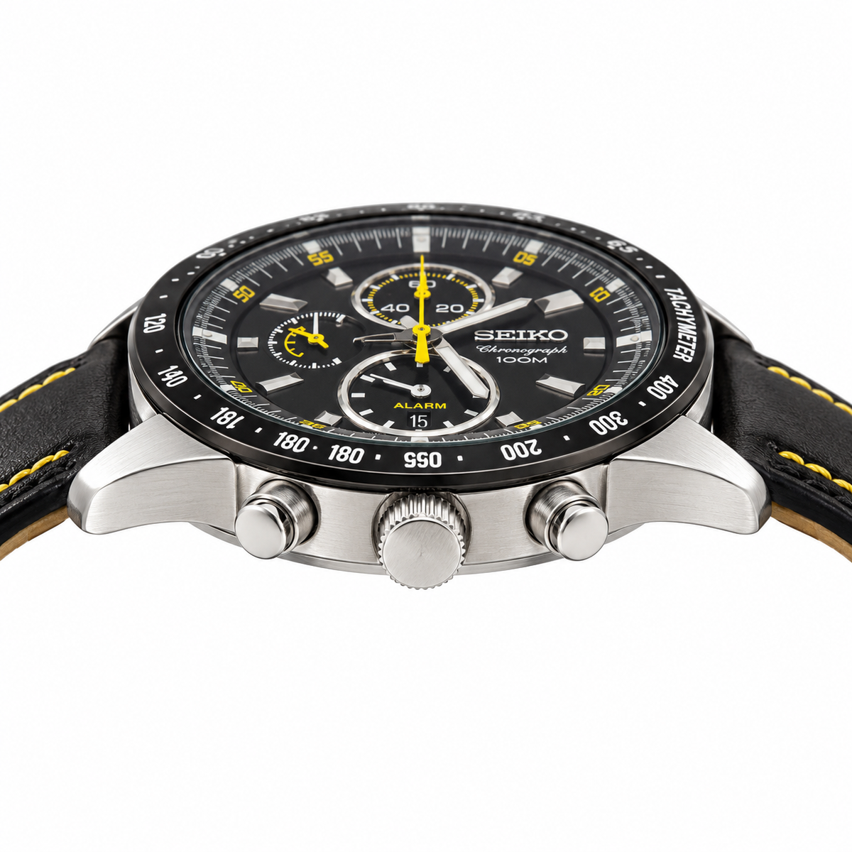 Orologio Seiko Motor Spo Chronograph Alarm — 40 mm — Quarzo 7T62 cronografo con allarme e tachimetro — NOS - SNAD93P1