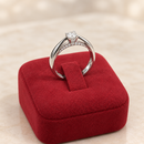 Giorgio Visconti Anello Solitario in oro bianco 18 kt con diamante naturale centrale ct 0,32 e pavé di diamanti ct 0,13 - AB16606E