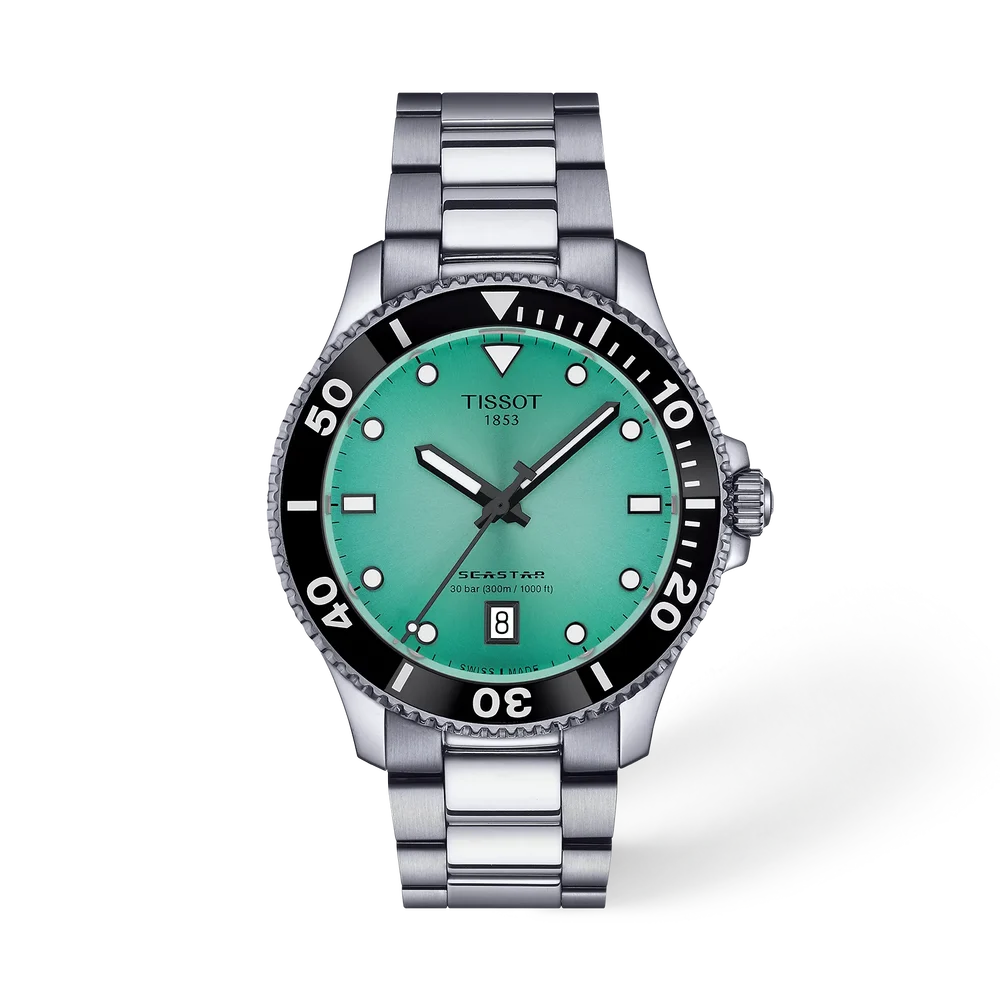 Orologio Tissot Seastar 1000, quarzo quadrante turchese, 40mm - T1204101109100