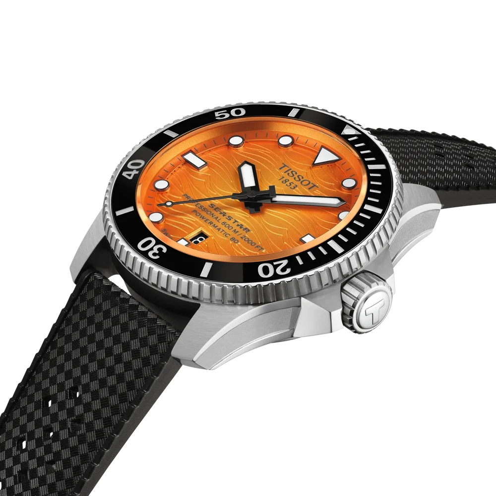 Orologio Tissot Seastar 2000, automatico quadrante orange, 44mm - T1209071728100