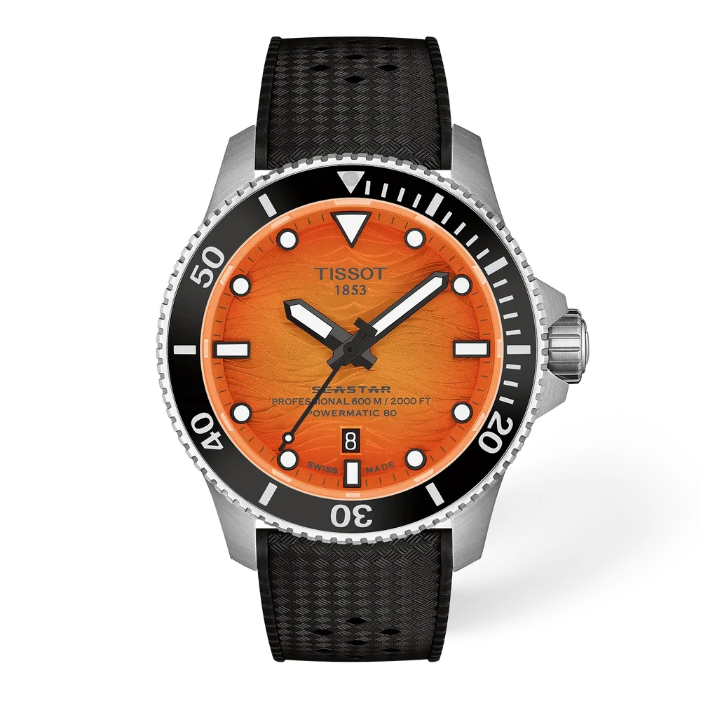 Orologio Tissot Seastar 2000, automatico quadrante orange, 44mm - T1209071728100
