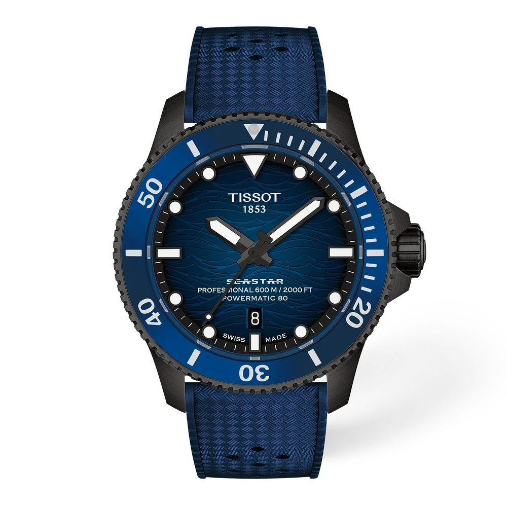 Orologio Tissot Seastar 2000, automatico quadrante blu sfumato e finitura in PVD blu, 44mm - T1209073704100