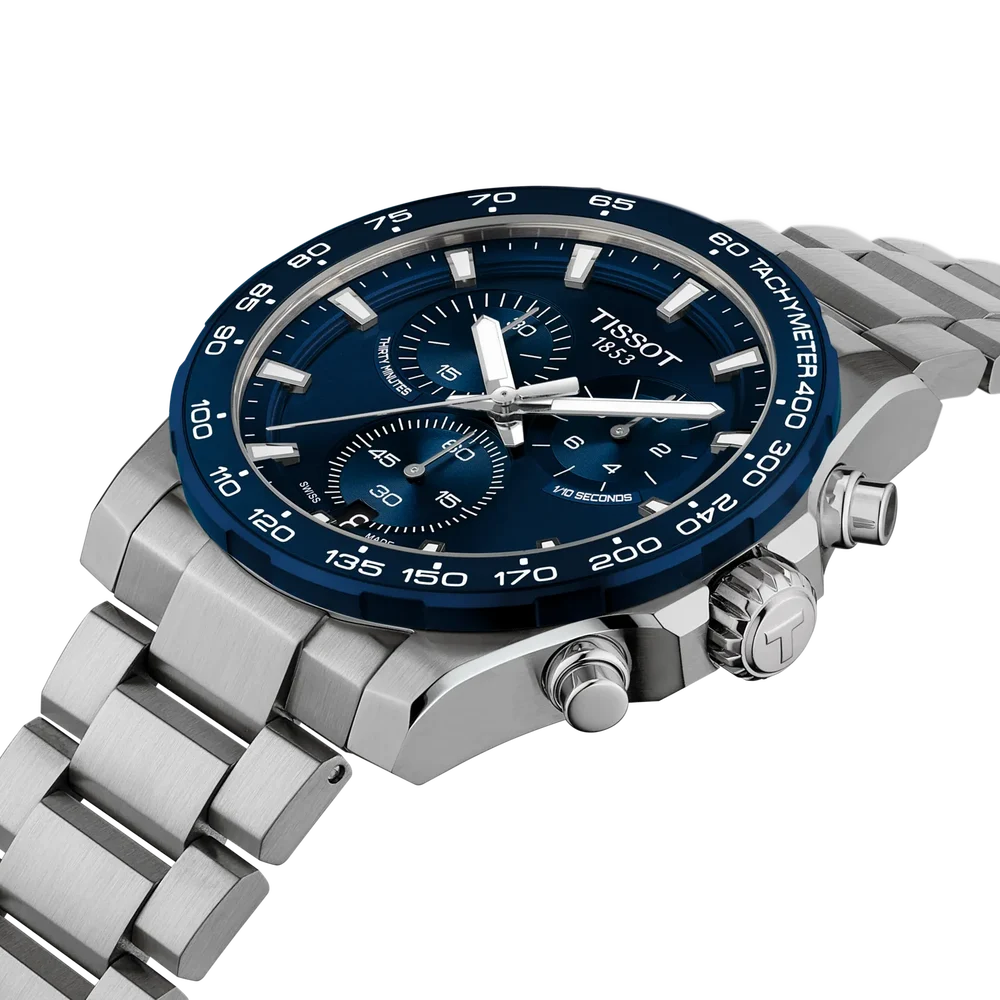 OROLOGIO TISSOT Supersport, Quarzo quadrante blu, chrono e tachimetro, 42mm - T1254171104100