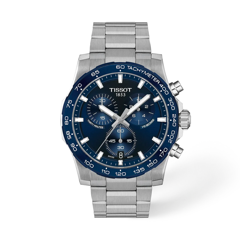 OROLOGIO TISSOT Supersport, Quarzo quadrante blu, chrono e tachimetro, 42mm - T1254171104100