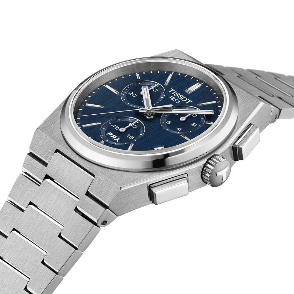 OROLOGIO TISSOT PRX, Quadrante blu, cronografo movimento quarzo, 41mm - T137.417.11.041.00