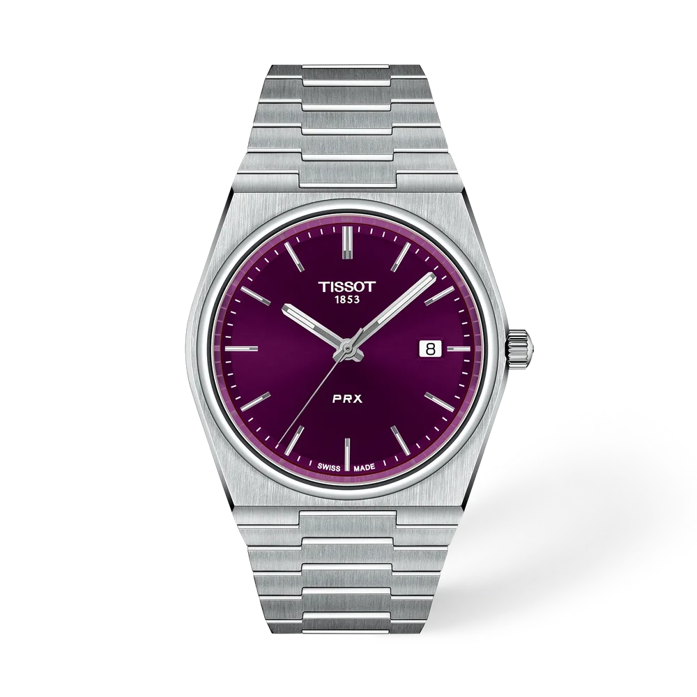 OROLOGIO TISSOT PRX, Quarzo quadrante viola, 40mm - T1374101140100