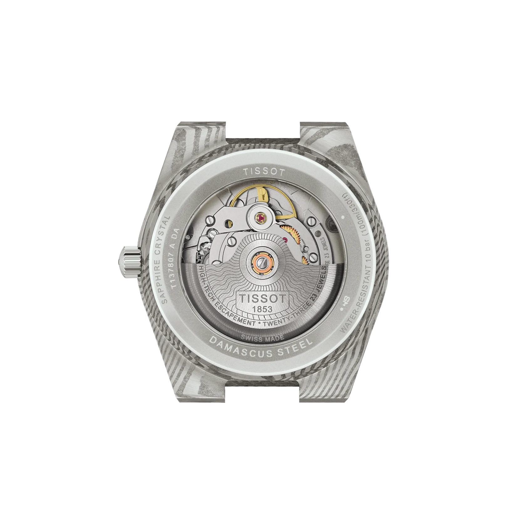 OROLOGIO Tissot PRX, MOVIMENTO AUTOMATCO, IN ACCIAIO DAMASCO MARMORIZZATO, 38mm - T1378079608100