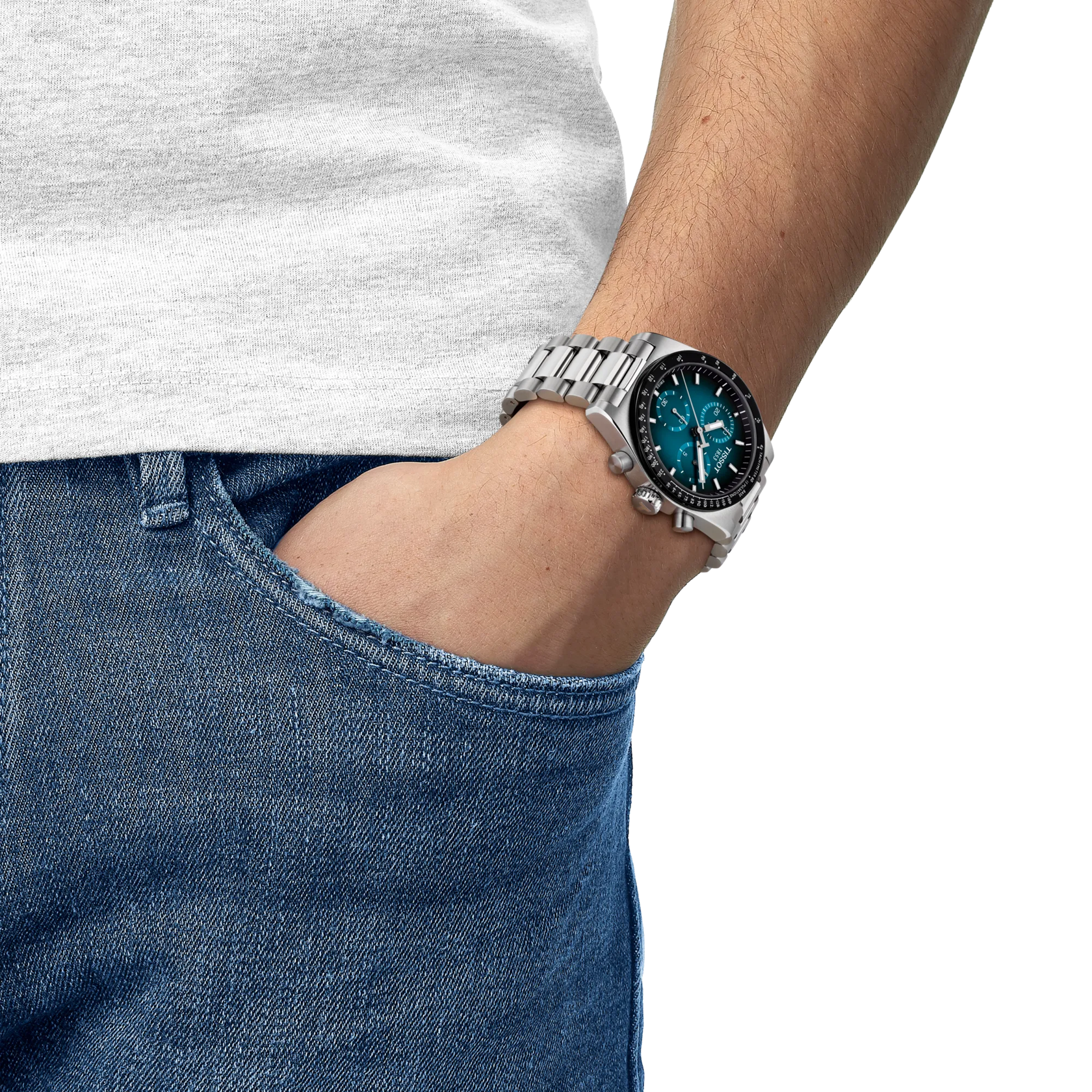 OROLOGIO TISSOT PR516 CHRONOGRAPH, QUADRANTE BLU SFUMATO AL QUARZO, 40MM - T1494171104101