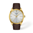OROLOGIO TISSOT PR 100, quarzo quadrante bianco e cinturino in pelle marrone, 40mm - T1504103639100