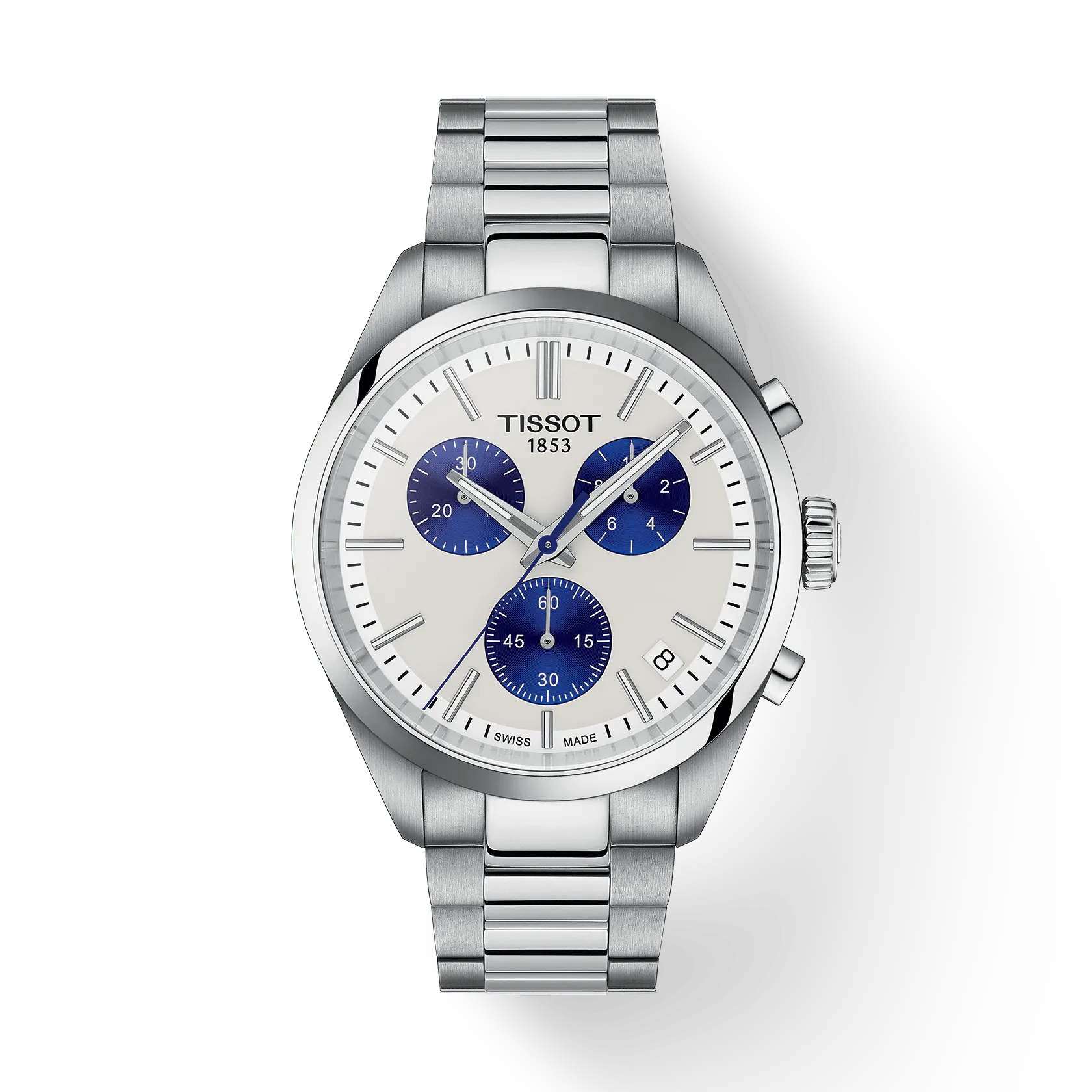 orologio Tissot PR 100, cronografo al quarzo quadrante bianco, 40mm - T1504171101100