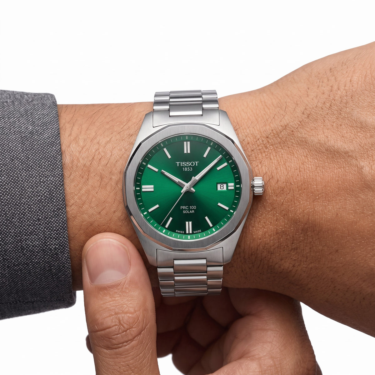OROLOGIO TISSOT PR 100 Solar, quadrante verde, 39mm - T1514221109100