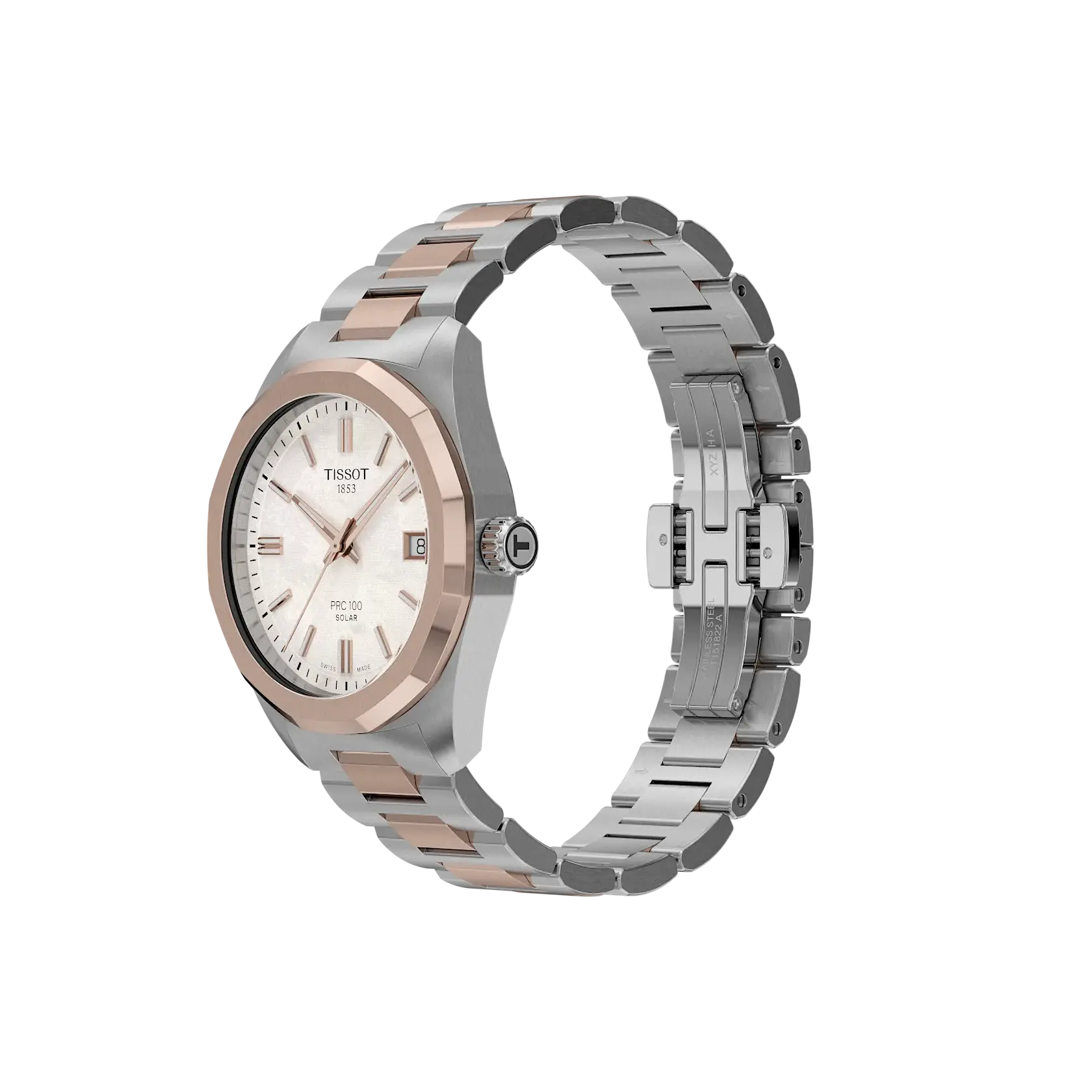 OROLOGIO Tissot PRC 100 Solar, BICOLOR QUADRANTE MADREPERLA, 34mm- T1518222211100