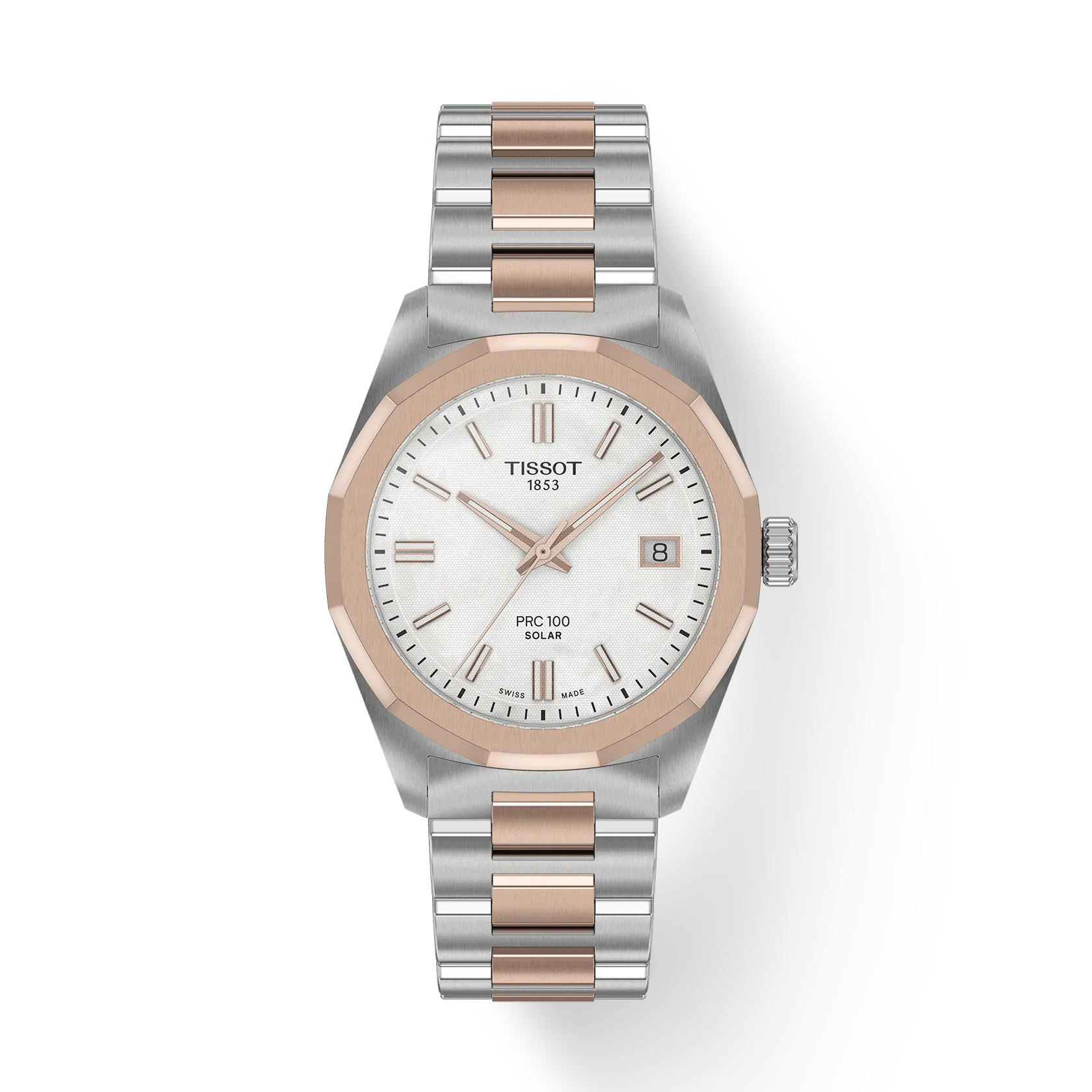 OROLOGIO Tissot PRC 100 Solar, BICOLOR QUADRANTE MADREPERLA, 34mm- T1518222211100