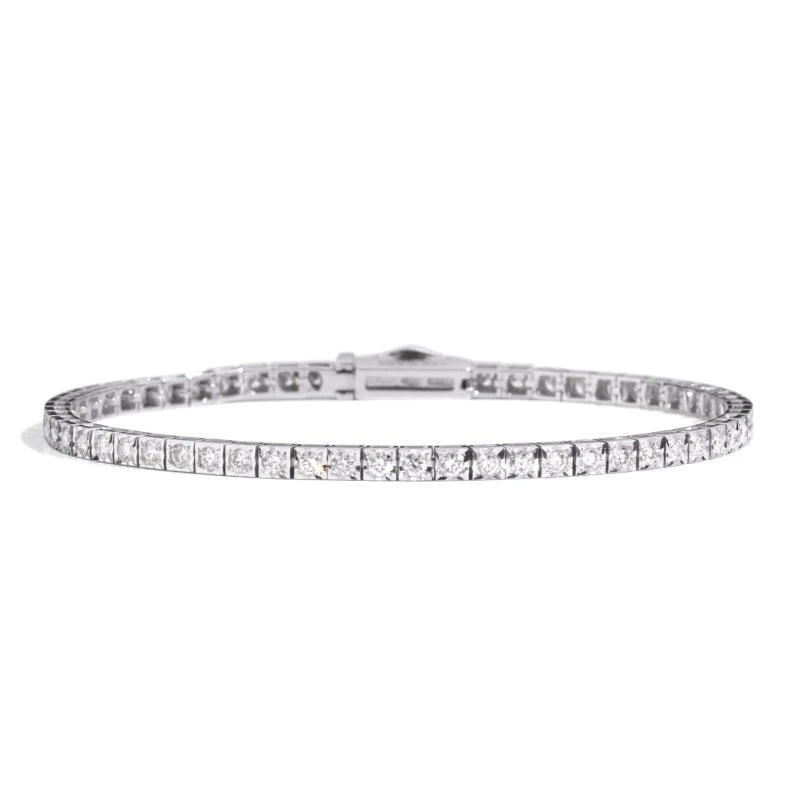 Recarlo Facecube Tennisarmband aus Weißgold und Diamanten, Unisex, 0,70 ct – T39SE884/D