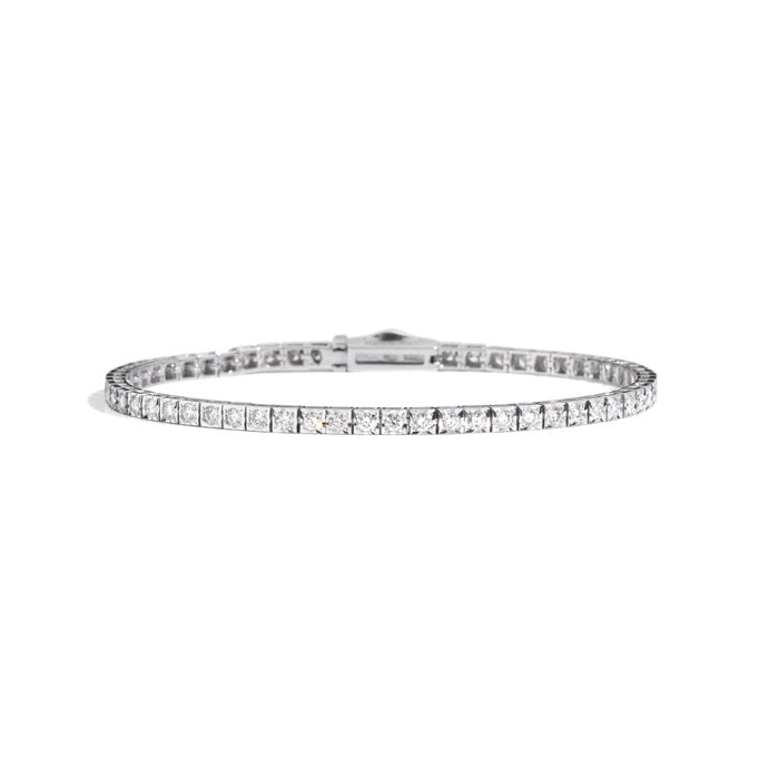 Bracciale TENNIS Recarlo COLLEZIONE Face Cube, in oro bianco e diamanti bianchi, 1.00ct - T39SE885/D-17