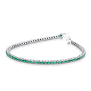 Bracciale tennis Recarlo unisex, collezione Facecube, in oro bianco 18kt e smeraldi, 1.25ct di smeraldi - T39SE886/SM