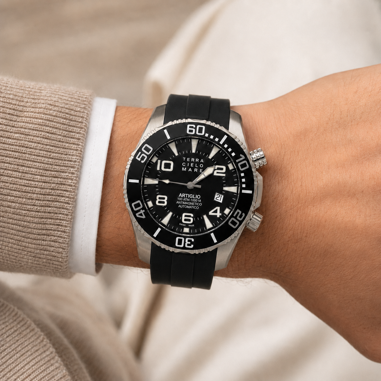 Orologio Terra Cielo Mare, collezione Artiglio — Diver 1000 m — NOS mai venduto, prezzo di listino originale - TC7033AC3PA