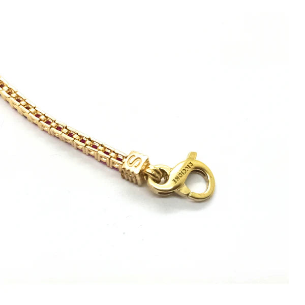 Bracciale tennis Spadarella in argento dorato con zirconi bianchi, 2mm, da uomo - TEN2-Oro