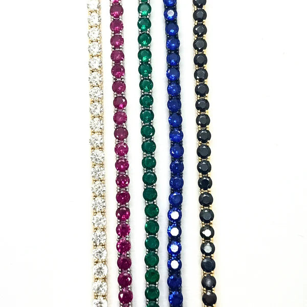 Bracciale tennis Spadarella in argento con zirconi rosa, 3mm, unisex - TEN3-rosa