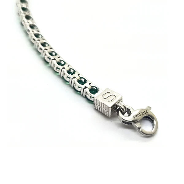 Bracciale tennis Spadarella in argento con zirconi blu, 4mm, da uomo - TEN4-blu