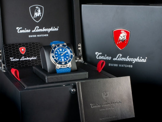 Montre automatique Tonino Lamborghini pour homme ""PANFILO"" cadran bleu, 44 mm - TLF-T03-2