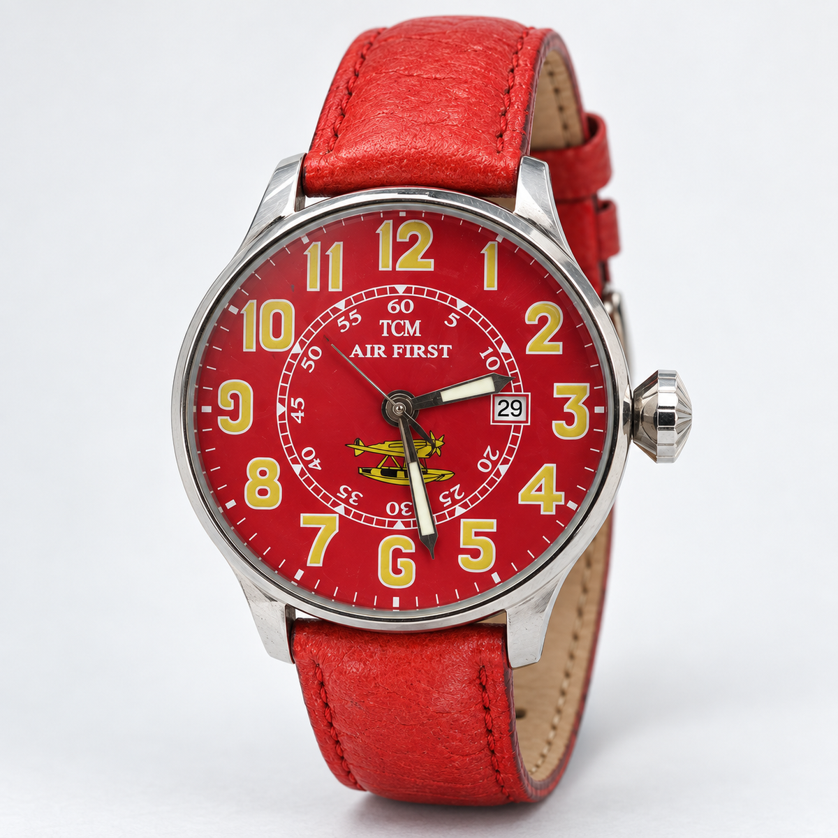 Orologio Terra Cielo Mare Air First — 44 mm — Automatico con datario, quadrante rosso — NOS Limited Edition n.66/70 - TC6023AC6PAL
