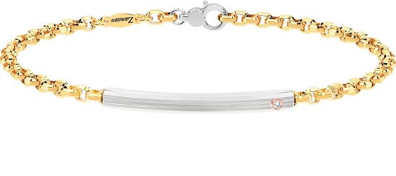 Bracciale Zancan da Uomo - Insignia Gold in Oro Giallo 18 Carati con Diamante 0,02 ct - UB006GB