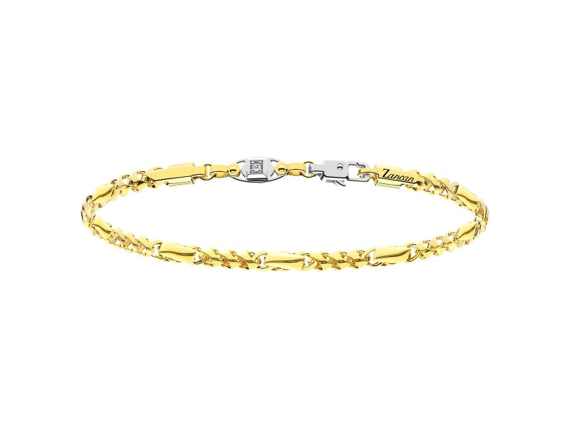 Bracciale Zancan da Uomo - Insignia Gold in Oro Giallo 18 Carati con Diamante 0,03 ct - UB063GB