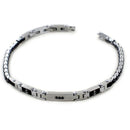 Bracciale Zancan da uomo in acciaio con Ancora e spinelli neri  - UHB108