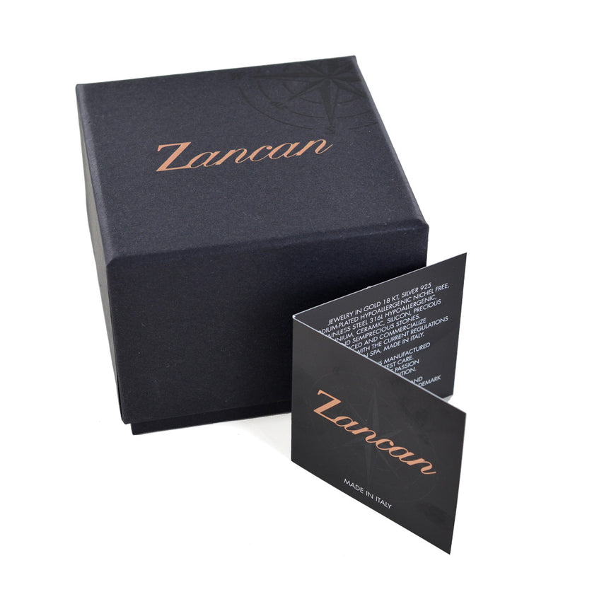 Bracciale Zancan morbido da uomo con sfere in acciaio brunito e PVD nero - UHB131