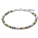 Bracciale Zancan con dischetti in acciaio 316L ipoallergenico lucido e rodiato - UHB137