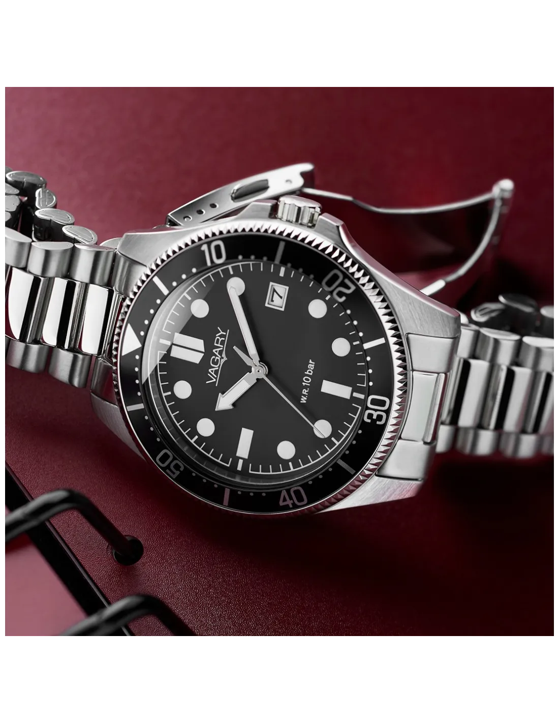Orologio Solo Tempo da Uomo Vagary By Citizen, Acqua39, QUADRANTE NERO – VD5-112-51