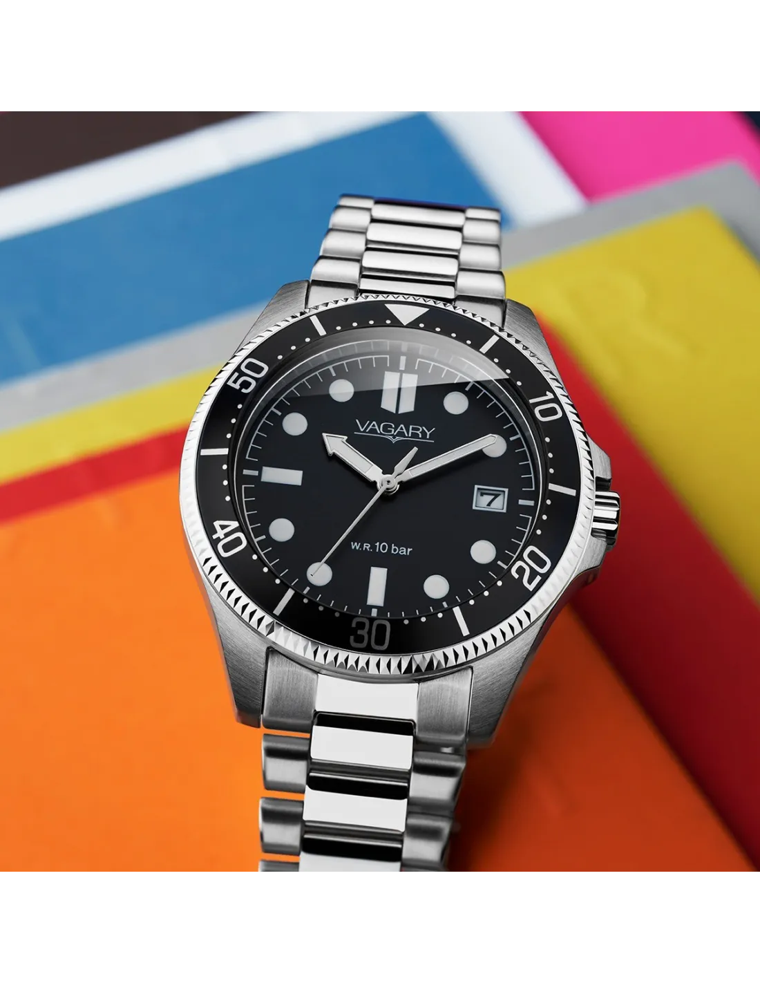 Orologio Vagary by Citizen, Aqua39 Solotempo, QUARZO QUADRANTE NERO, 39MM - VD5-317-51