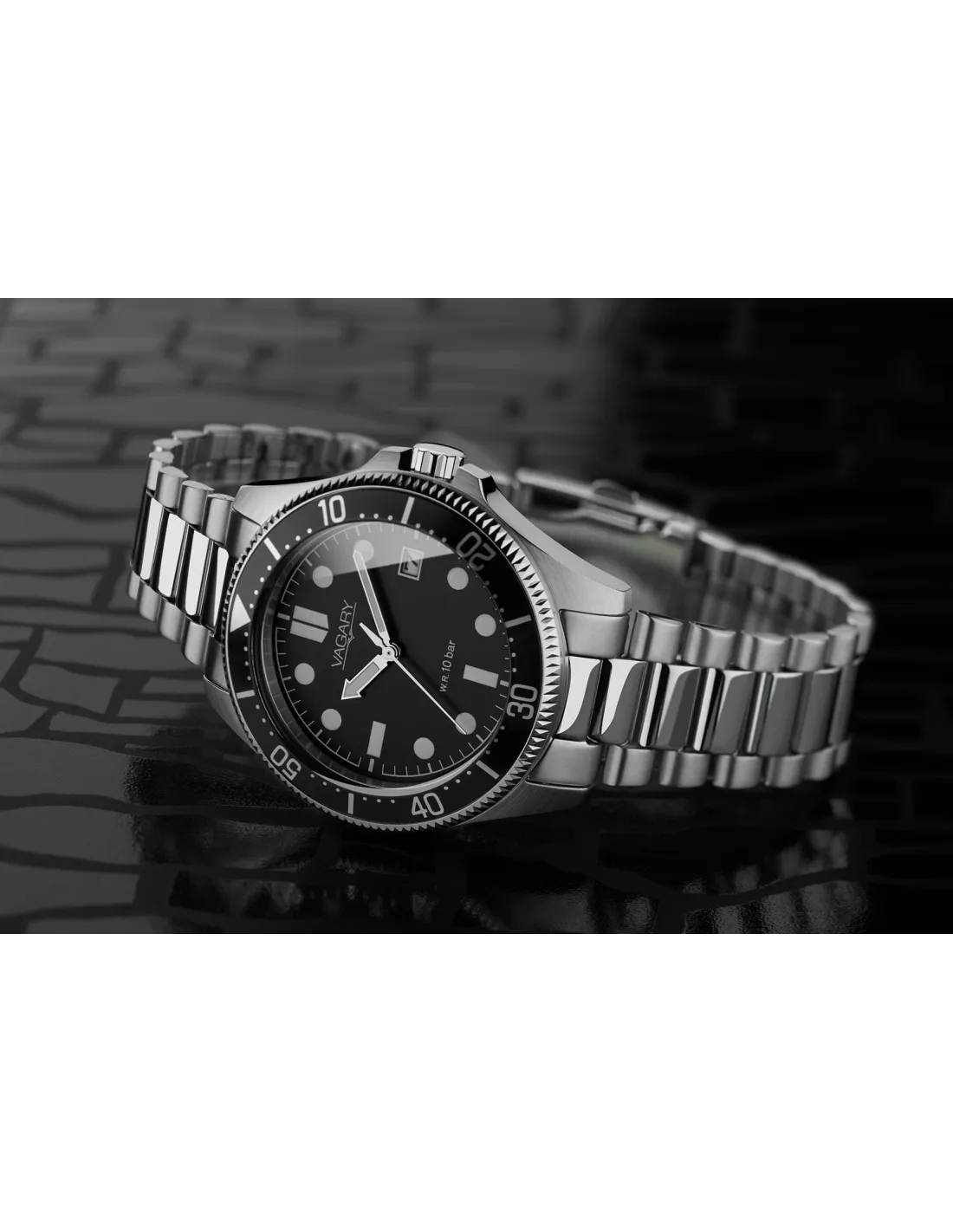 Orologio Vagary by Citizen, Aqua39 Solotempo, QUARZO QUADRANTE NERO, 39MM - VD5-317-51