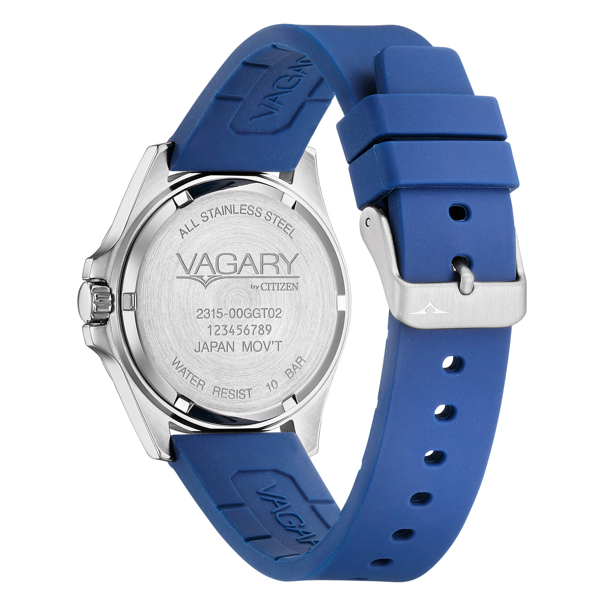 Orologio Vagary by Citizen, Aqua39 Solotempo, QUARZO QUADRANTE BLU in caucciù, 39MM - VD5-317-70