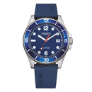 Orologio Vagary by Citizen, Aqua39 Solotempo, QUARZO QUADRANTE BLU in caucciù, 39MM - VD5-317-70