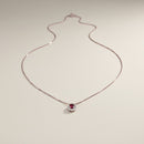 Girocollo Giorgio Visconti con rubino centrale e giro di diamanti, in oro bianco 18kt, 0.17ct di rubino - GB37760R