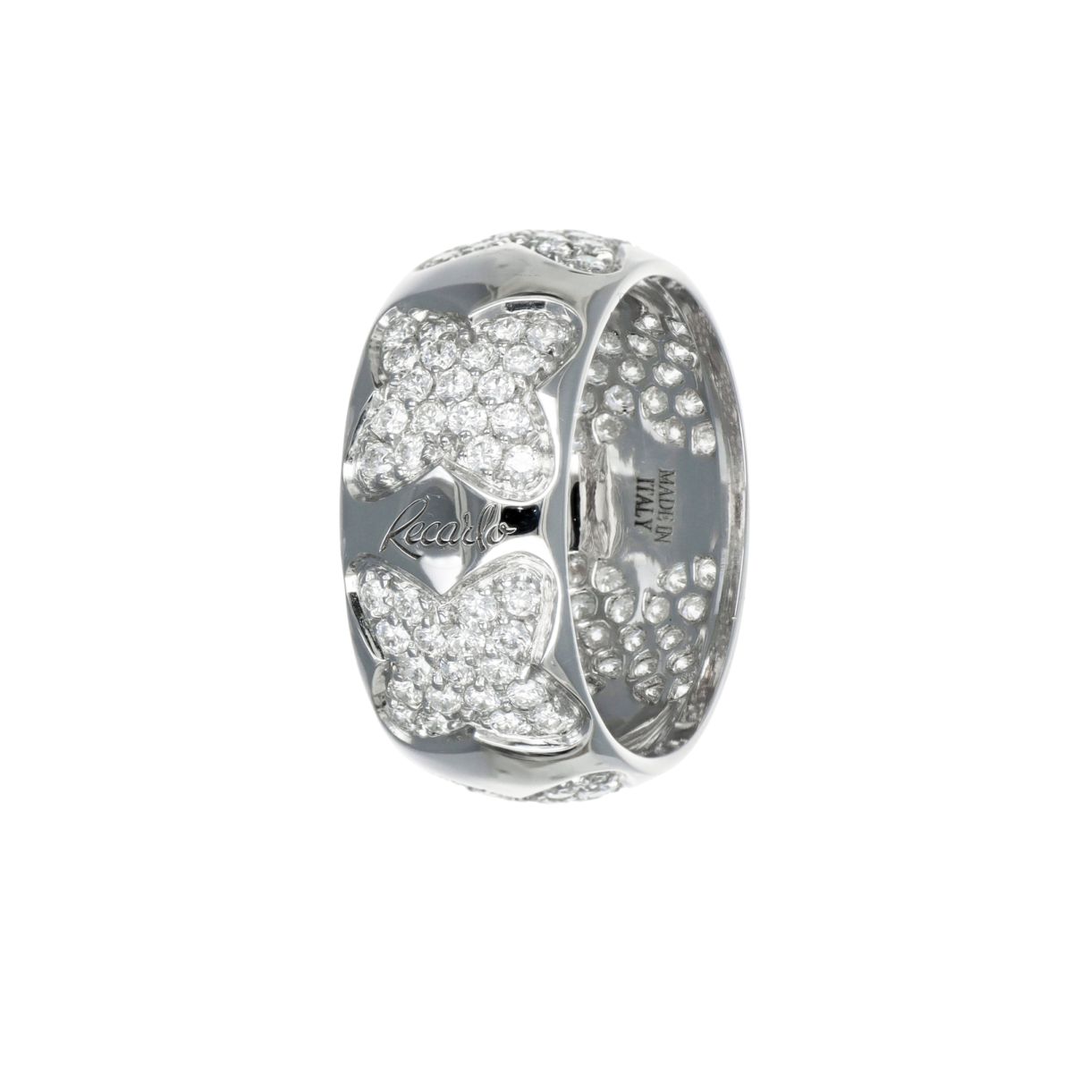 Bague bandeau fantaisie en or blanc et diamants, collection GIOPAOLI, 1,20ct - XC003/120B