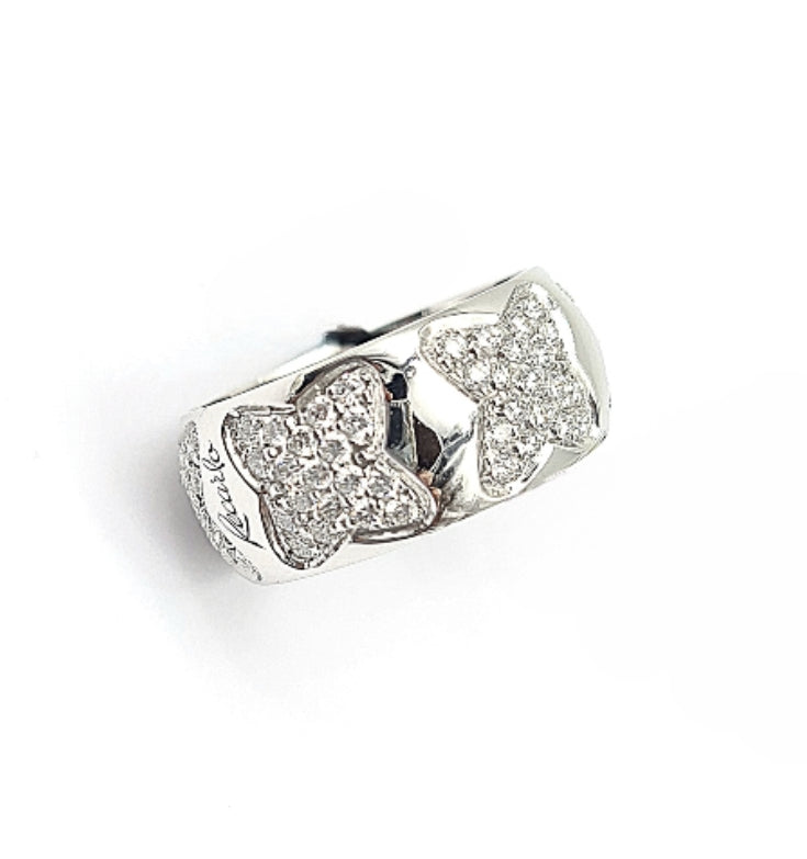 Bague bandeau fantaisie en or blanc et diamants, collection GIOPAOLI, 1,20ct - XC003/120B