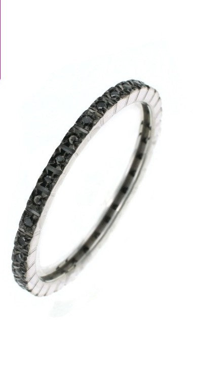 Eternity ring with black diamonds, 0.19ct of black diamonds - XE906/2BN21
