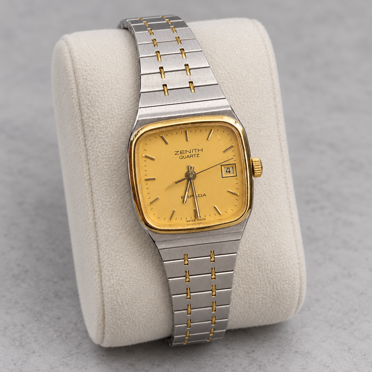 Orologio Zenith Espada Vintage da donna — Acciaio con ghiera placcata oro 22 mm, cassa quadrata — Quarzo — NOS - 59.2930.106