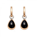 Capriful earrings in rose gold, onyx and diamonds - 36001
