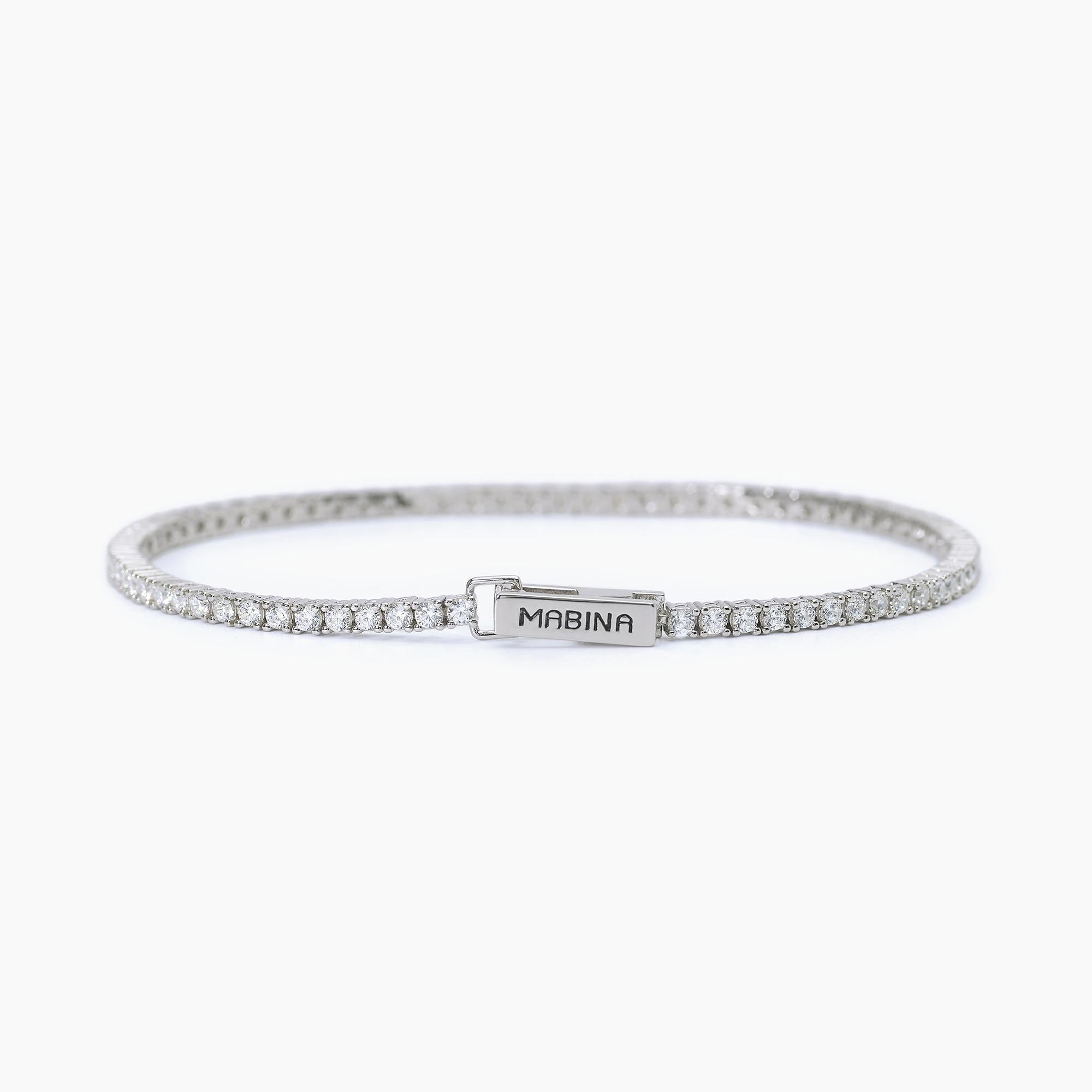 Mabina Uomo - Men's tennis bracelet with white crystals TENNIS CLUB - 533712-S