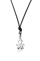 PENDENTIF I DIAMANTINI BIMBO EN OR BLANC AVEC COEUR EN PAVÉ DE DIAMANTS - LBB061