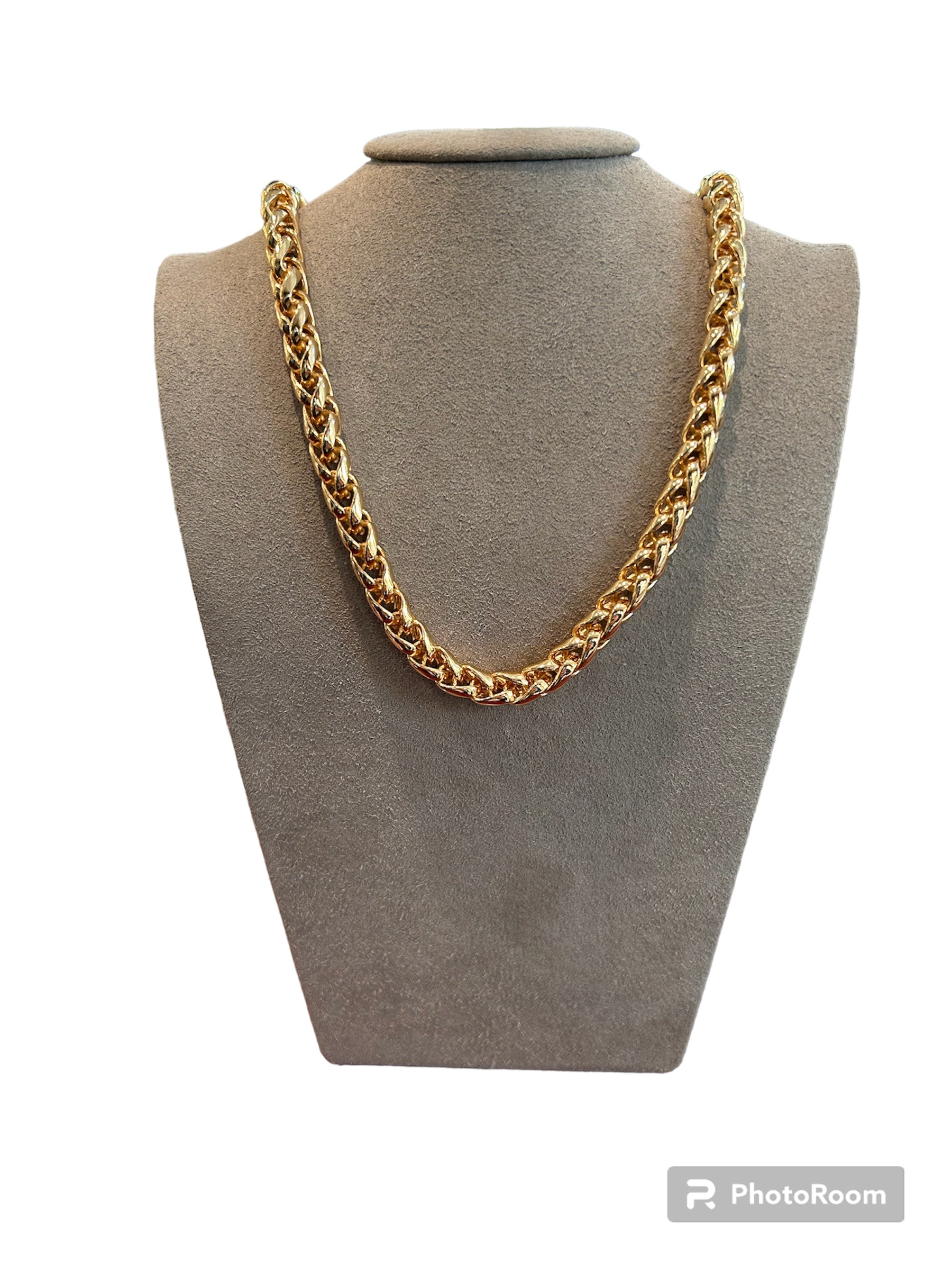 Semi-rigid lace-type gilded bronze necklace - MAGIC CL 135