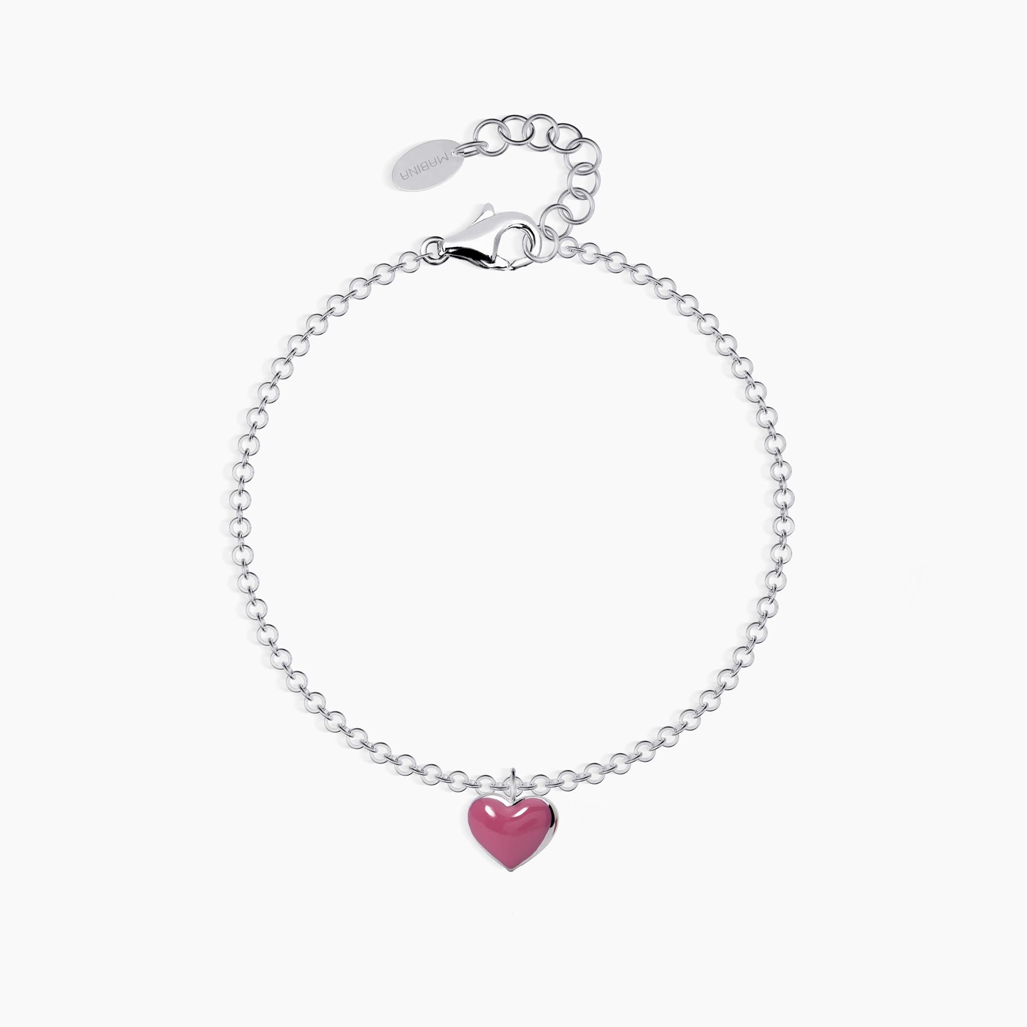 Mabina Junior - PINK-LOVE pink enamel heart bracelet - 533039