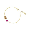 TOYS - YELLOW GOLD HEART AND BEAR BEAR BRACELET - PMG072