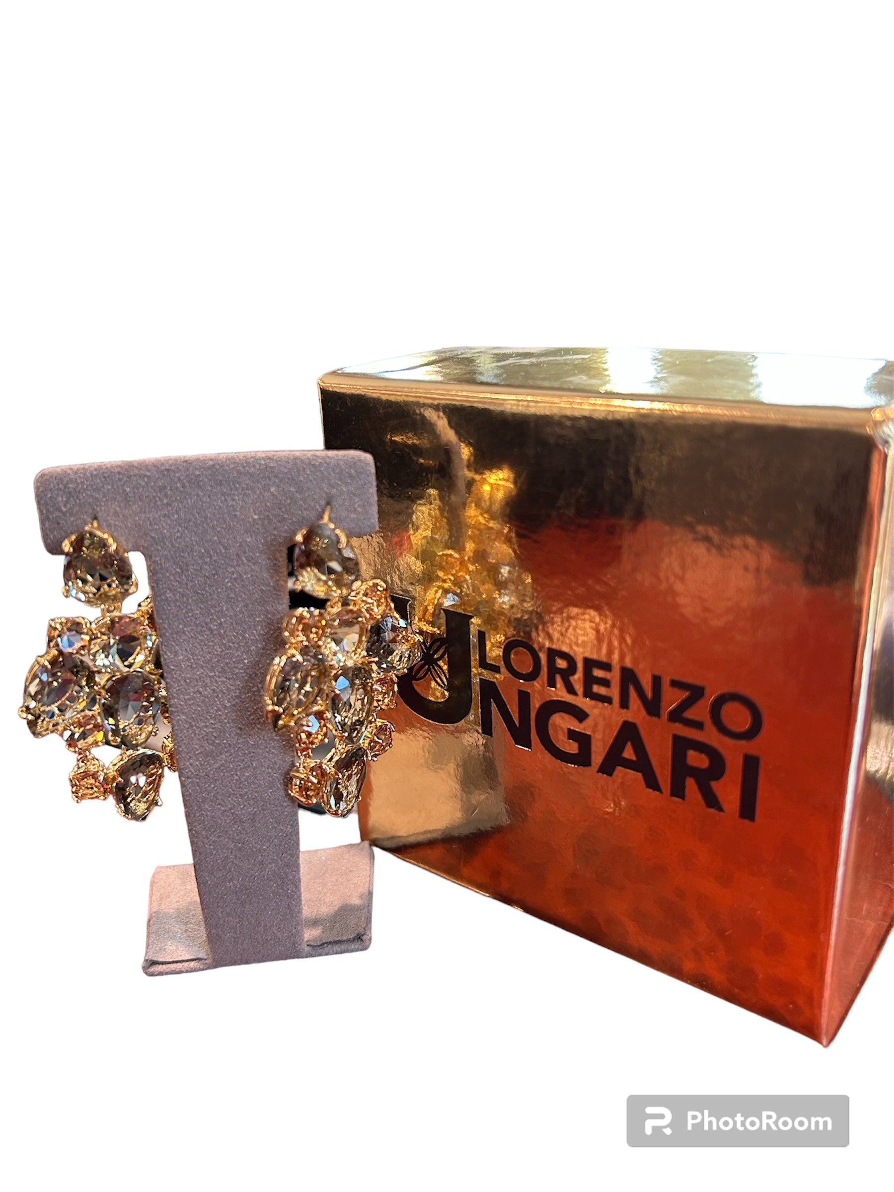 IL Mio Re - Boucles d'oreilles Gradé avec citrine et quartz fumé en bronze doré - ILMIORE OR 048
