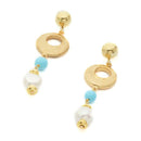 Koliè 925 - Earrings with turquoise paste, pearls and silver elements - OR CORFU' 09G
