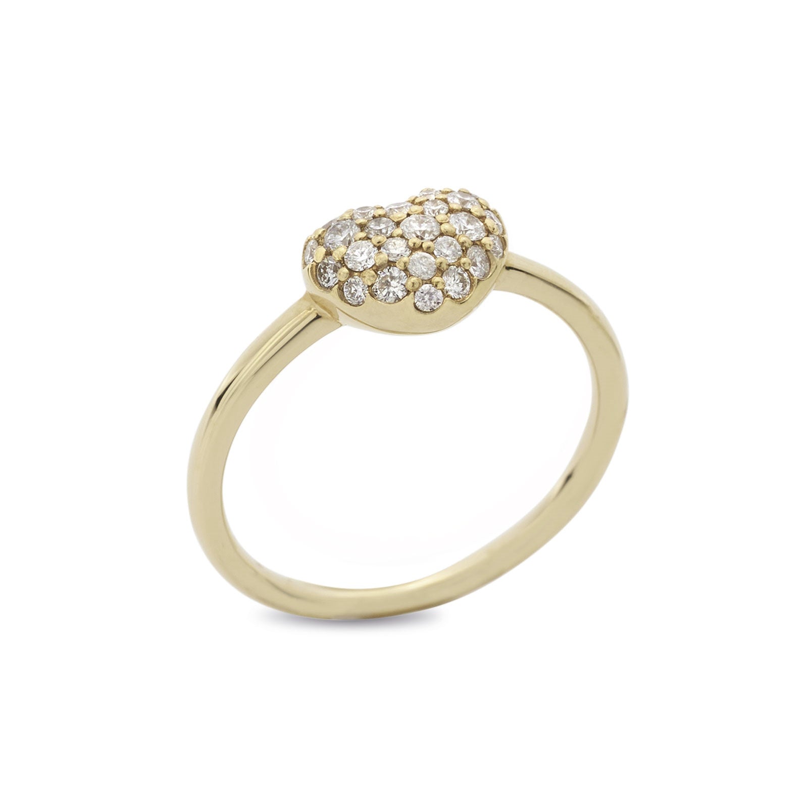 Yellow gold heart ring with white diamonds - AN0063DBR
